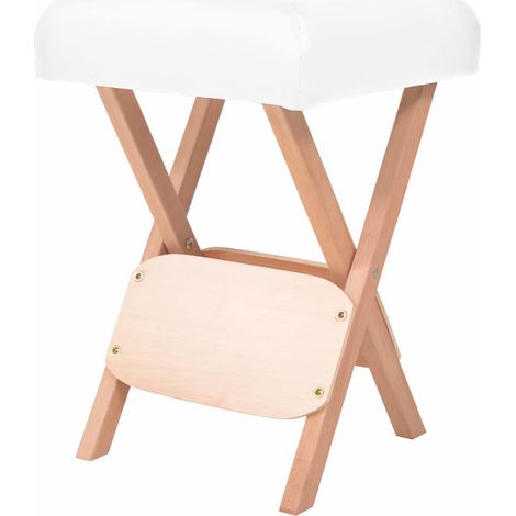 vidaXL Taburete de masaje plegable con asiento 12 cm de grosor blanco (1/4)