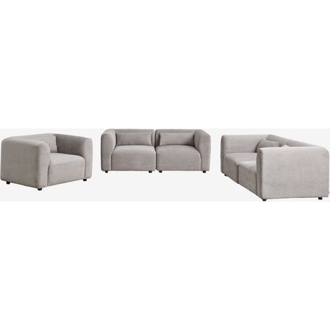 SKLUM Wohnzimmerset mit 2 zweiteiligen Modulsofas und Fogler-Sessel                                   