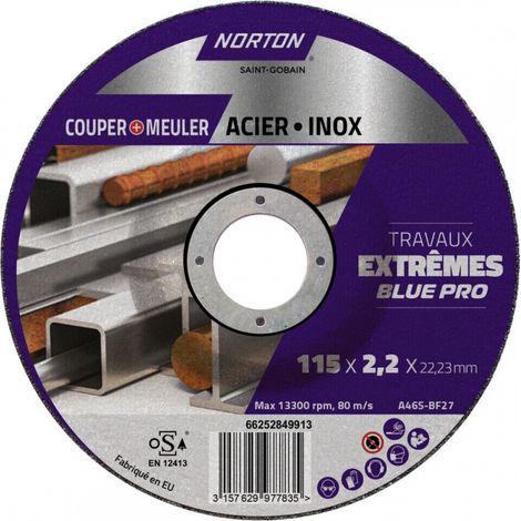 Disco tronco NORTON acciaio/acciaio inox e 115x2.2 NORTON