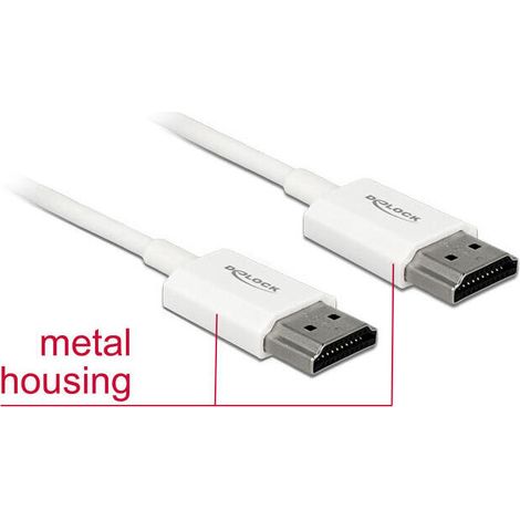 Delock Cable HDMI de alta velocidad con Ethernet - HDMI-A macho  HDMI-A macho 3D 4KÂ 4,5 mÂ activo fino High Quality