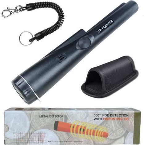 Détecteur de matériaux, Metal Detector Pinpointer,Opération à un bouton,Alarme audio et vibrante,360 résistant- Black [C3]