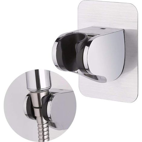 Support de douche, 3M Autocollant Support de Pomme de Douche Mural Détachable Avec à Angle Réglable, Imperméable, Heavy Duty, mural pour salle de bain Hôtel,1PCS (1/5)