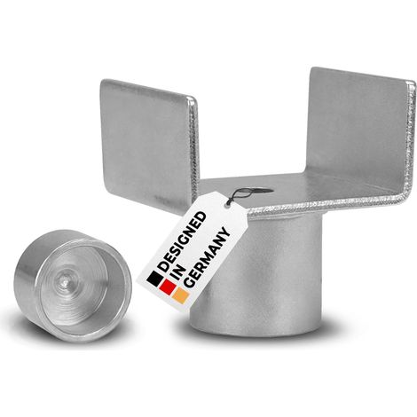 alca® U-Adapter für Stempelwagenheber – U-Form Zubehör für Caravan, Wohnwagen & Anhänger – Auflagefläche 45×53 mm – Ø 20/27 mm – passend für viele Wagenheber / Heber