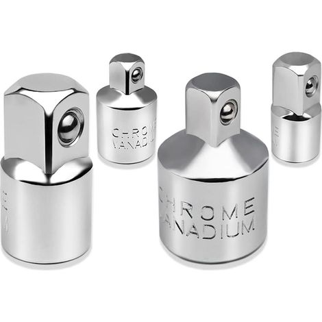 4pcs Adaptateur à Clique Jeu d'adaptateurs, Adaptateur à douille Cliquet 1/2" à 3/8",3/8" à 1/2",1/4 "à 3/8",3/8"à 1/4" Adaptateurs Réducteurs (1/5)