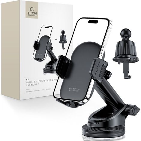 TECH-PROTECT V7 UNIVERSAL-ARMBAND- UND LÜFTUNGSLÜFTUNGSHALTERUNG, SCHWARZ