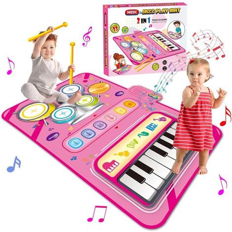 Tapis musical 2 en 1, cadeau idéal pour les filles et les garçons de 3 à 6 ans. Jouet musical éducatif. (1/4)