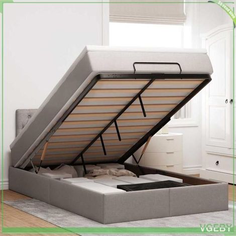 Cadre de lit ottoman avec matelas - 3311536 - 120x200 cm - Taupe - Rangement sous lit (levage hydraulique) (1/5)
