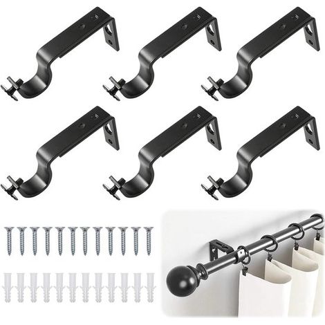 Supports de tringle à rideaux réglables en alliage d'aluminium (6 pièces) pour tringles de 20 à 25 mm (1/5)