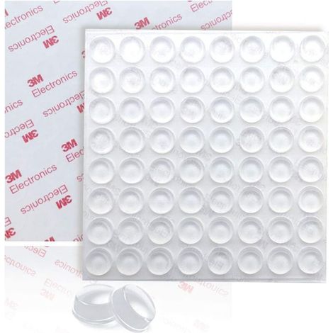 Transparente Klebepuffer, rutschfeste Stoßdämpfer, transparente, selbstklebende, weiche Silikonfüße für Glasmöbel, Tische, Bastelarbeiten und als Wandschutz, 64 Stück