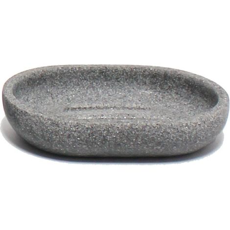 Porte Savon Design "Granite" 12cm Gris (1/3)