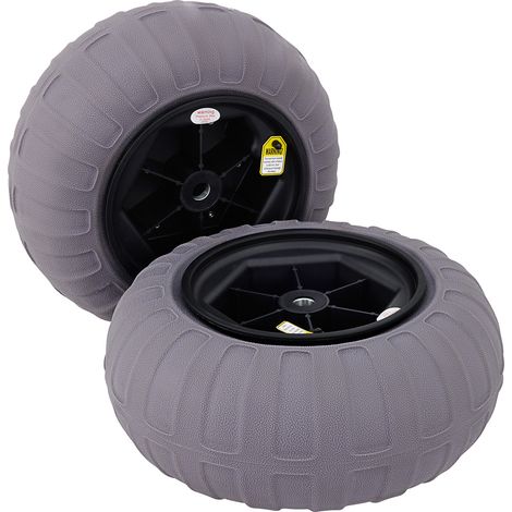 Mophorn Ruedas para globos de playa de 15,7" de TPU para arena, para carritos de kayak, canoas y buggy. Neumáticos de repuesto para carritos con bomba de aire gratis, paquete de 2