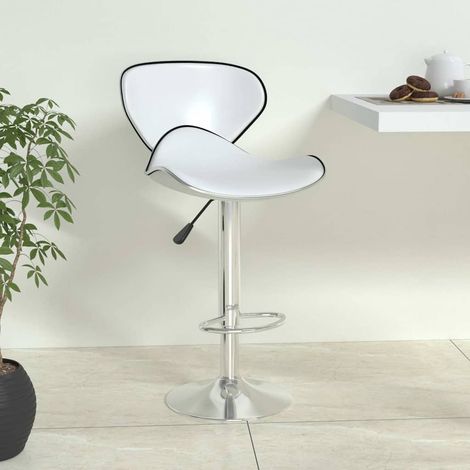 Chaise de bar Tabouret de bar - Tabouret Haut Blanc Similicuir BV776916 - BonneVie (1/5)