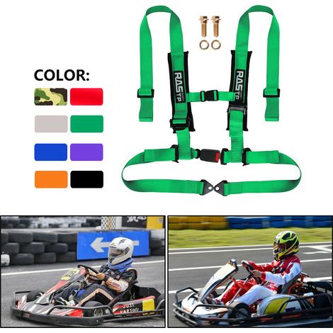 RASTP Car Modification 2-inch Four-Point Go-Kart Racing Seatbelt Quick-Release Seat Safety Belt Set - High-Strength Polyester, Four-Point - Camouflage (1/4)