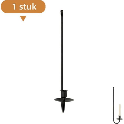 Bougeoir mural en fer forgé forme L style minimaliste pour décoration intérieure et mariage couleur noire (1/5)