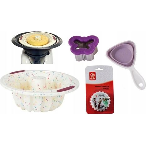 Moule à gâteau pour Thermomix TM6 TM5, silicone rigide, couleur crème