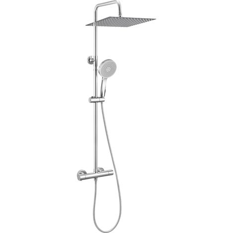 Ensemble de Mitigeur de Douche, Douche Pluviale, Verrou de Sécurité, Chrome - 12 pouces, G1/2-a (1/2)