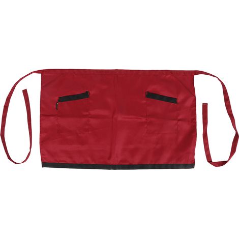 Tablier de cuisine femme polyester imperméable avec 2 poches réglable résistant pour cuisson bar ménage protection anti-éclaboussures durable (1/5)