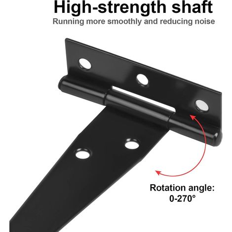Hochleistungsfähige, schwarz lackierte 6-Pfund-T-Scharniere für Metall und Holz (D) (1/5)