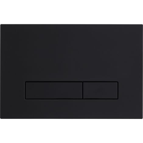 Balneo Plaque de commande WC LXO noire - plaque encastrée pour bâti-support - double touche 2 fonctions (1/4)