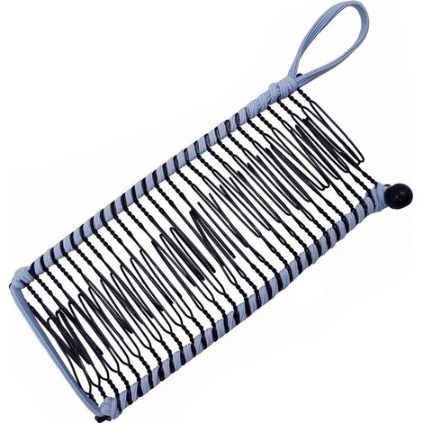 Pinza para el cabello tipo banana extensible, peine doble, accesorio para el cabello, para cabello grueso y elástico, 30 dientes, pinzas azules para el cabello para mujer