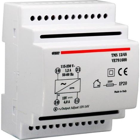 Vemer tms 12/48 alimentatore 48w 115-230/12vdc 4a 4m ve791600 (1/2)