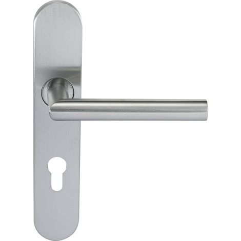 Paire de Poignées de porte KLOSE besser Inox 304 sur Plaque "Noémie vif" Trou Cylindre
