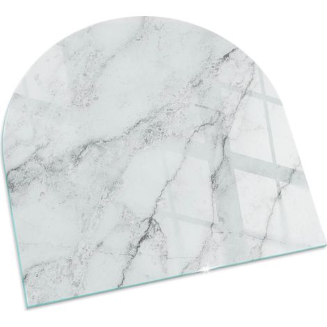 Kaminofen Glasplatte Kaminplatte Kaminglas Ofenglas Bodenplatte Funkenschutzplatte Glasbodenplatte Marmormuster mit Adern 100x100 cm
