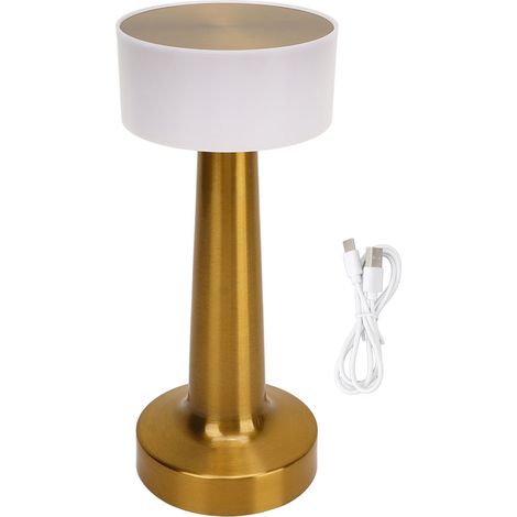 Lampe de table portable USB rechargeable 3 couleurs, métal rétro, lampe de chevet pour restaurant, chambre, bar, maison (1/5)