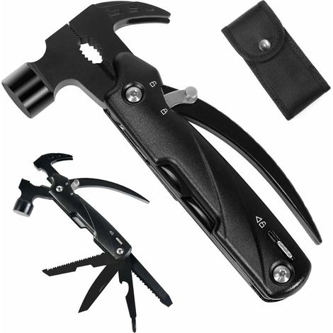 FLITI 12-in-1 Multifunktionszange Survivalhammer Mehrzweckhammer mit Edelstahlklinge für Camping Jagd und Wandern (1/4)