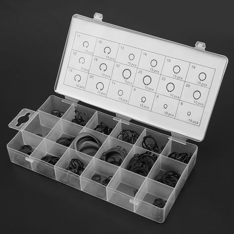 Coffret de 225 circlips à ressort internes et externes, assortiment de 18 tailles (1/5)