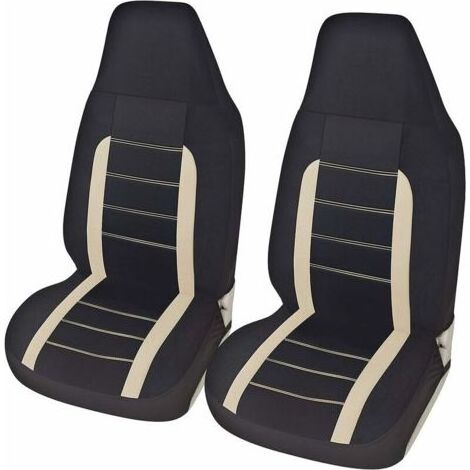 Housses de siège de voiture avant universelles – Tissu polyester durable – Doublure mousse 4 mm – Compatible airbags latéraux – Installation facile (1/5)