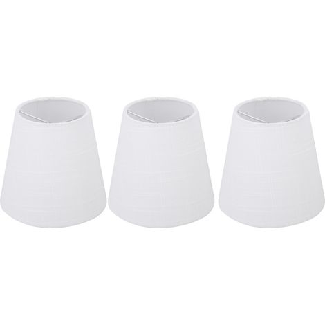 Kit de 6 abat-jour en tissu blanc, style moderne et minimaliste, pour lampadaire, lampe de table, lustre ou applique murale. (1/5)