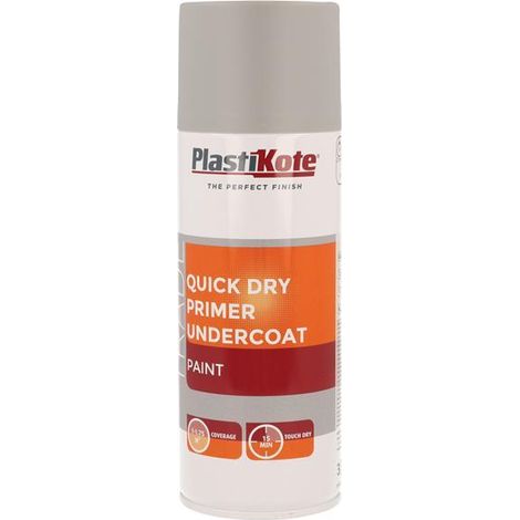PlastiKote Trade Quick Dry Primer Spray Grey 400ml PKT71001 (1/3)