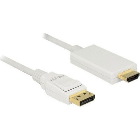 Câble vidéo DisplayPort - HDMI 3m triple blindage blanc passif, support 4K