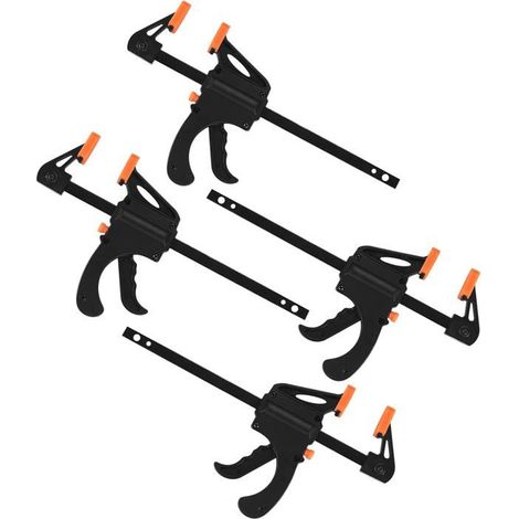 4 Serres-Joints Main 4 Pouces, Pince Barre Cliquet Rapide Fixation Bois Colliers Plastique (1/4)