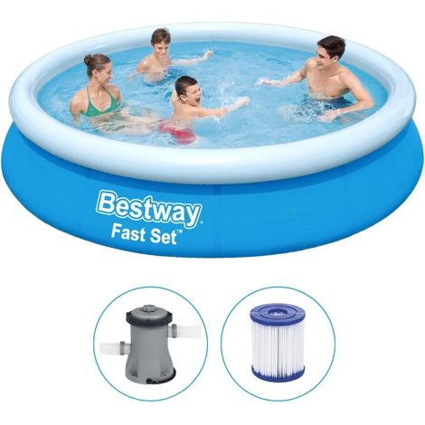 Bestway Aufblasbares Schwimmbad Fast Set mit Kartuschenfilterung 3,66 x 0,76 m 57274 (1/5)