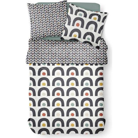 Parure de couette réversible 100% coton 57 fils 260x240 FREE (1/5)