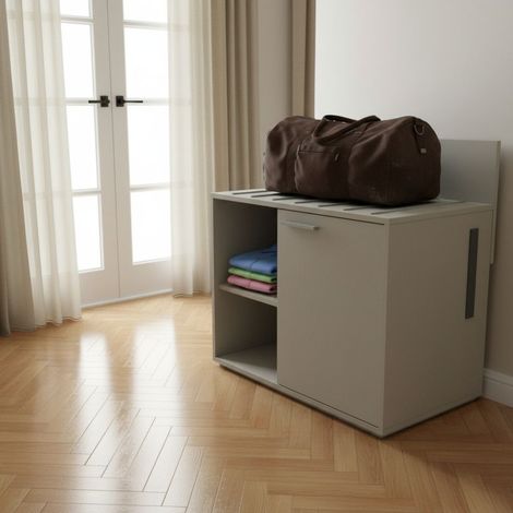 Portavaligie design da camera - Contenitore multiuso con griglia di aerazione - Ecru cappuccino