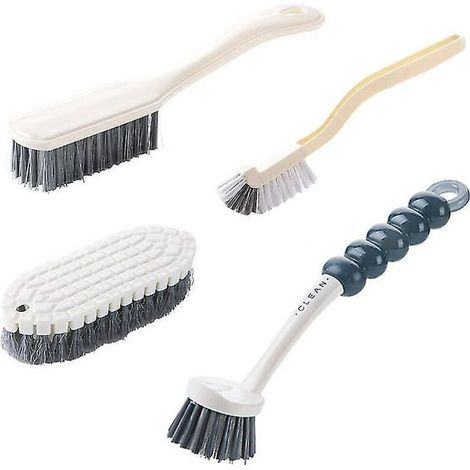 Lot de 4 brosses de nettoyage polyvalentes, brosse à vaisselle, brosse pour bouteilles et chaussures, manche long, coin cuisine, accessoire ménager durable (1/5)