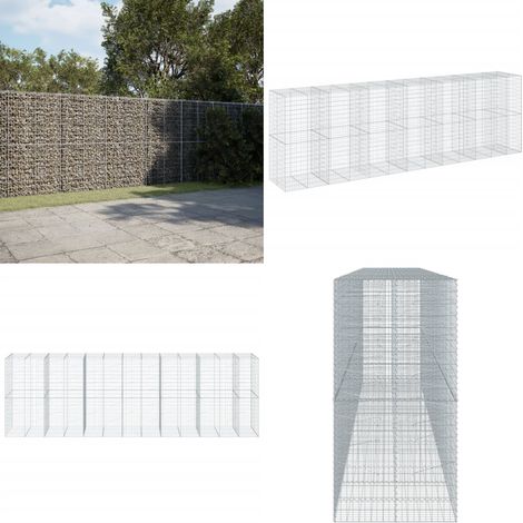 vidaXL Panier gabion avec couvercle 650x100x200 cm fer galvanisé (1/5)