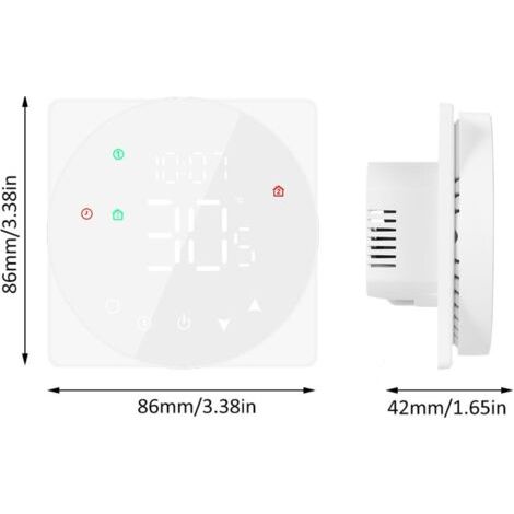 Tuya WiFi Écran LCD Contrôleur de température intelligent 16A Thermostat à écran tactile Programmable hebdomadaire APP Télécommande pour le chauffage électrique Économiser de l'énergie