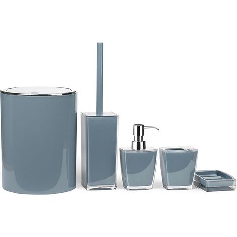Gelspender Toilettenbürste Set Grau Schwarz