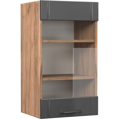 Armoire en verre Fame-Line, Gris foncé, 40cm, Vicco