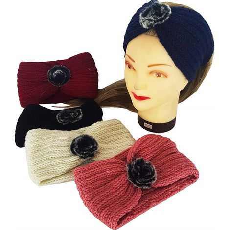 TrAdE Shop Traesio - Fascia Elastica Lana Piuma Annodata Retro Ferma Capelli Tessuto Accessori -
