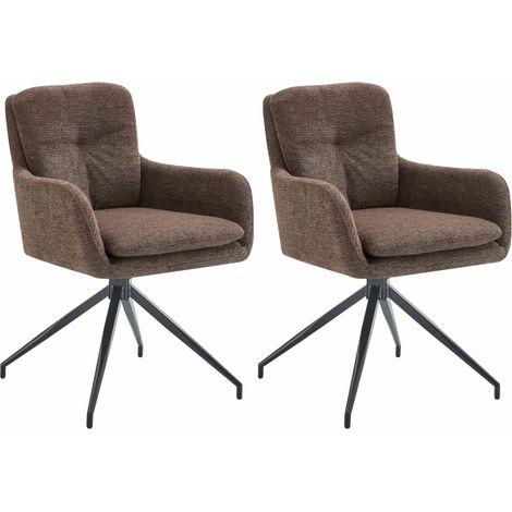 2er Set Esszimmerstühle Pickett Stoff braun