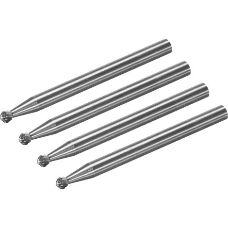Fraises Rotatives en Carbure de Tungstène, Tige de 1/8", Forme de Boule à Coupe Simple, Outil de Gravure Polissage pour le Métal Dur, 2 mm de Diamètre, 4 Pièces (1/5)