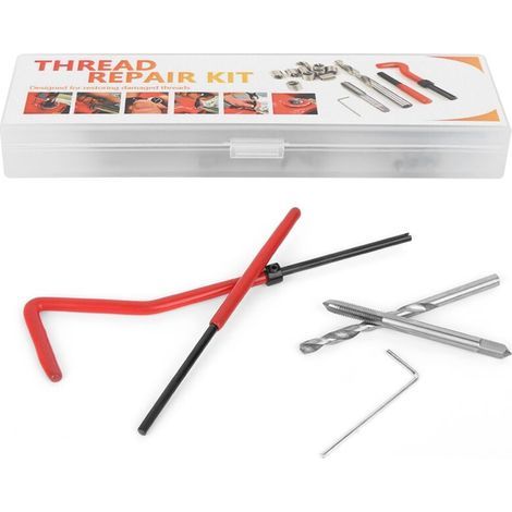 Kit d'insertion de réparation de filetage 25pcs avec boîte en plastique transparent pour le traitement des machines (1/5)