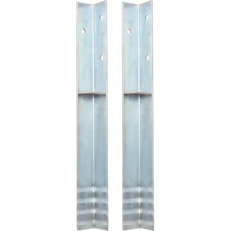 Bodenanker L-Form für Spielturm 2 Stk. Stahl 5 x 5 x 50 cm (1/5)