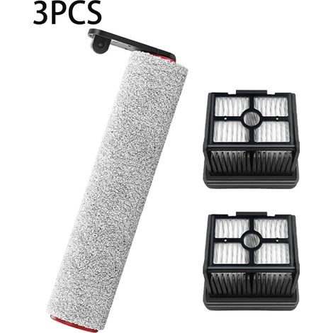 (3 pièces) Compatible avec l'aspirateur eau et poussière Dreame H12 Pro / H12 Plus : brosse douce, rouleau et filtre HEPA. Accessoires inclus. (1/4)