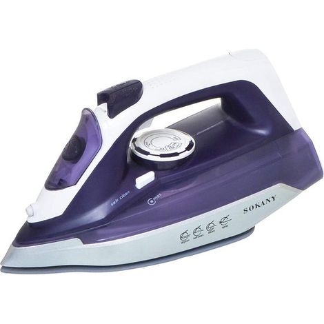 Fer à repasser vapeur SOKANY 2055B 2400 W – Semelle céramique – Anticalcaire – Vapeur variable – Base de chargement incluse – Chauffe rapide (1/5)